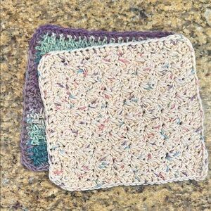 Handmade Crochet Dishcloth Set 100% cotton